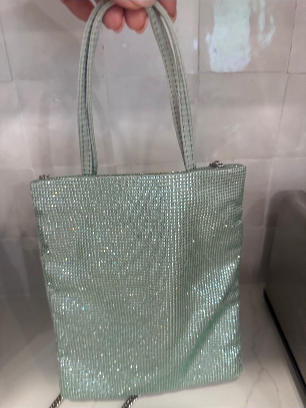 Sparkling Mint Green Evening Tote - Women's Bag